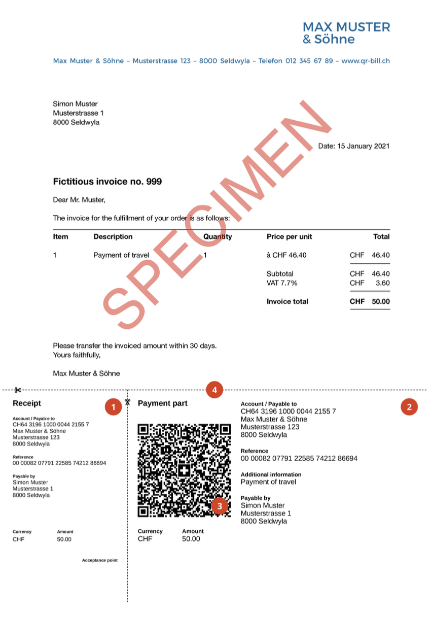 Example invoice used in the documentation